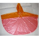 PUL PVC - Kinder - Regencape Cape einfarbig KR2-2farbig Hellblau & Orange transparent L LAGERWARE